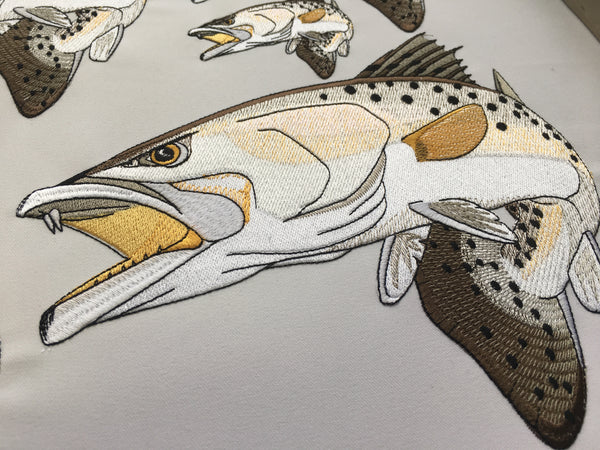Speckled Trout Embroidery Design
