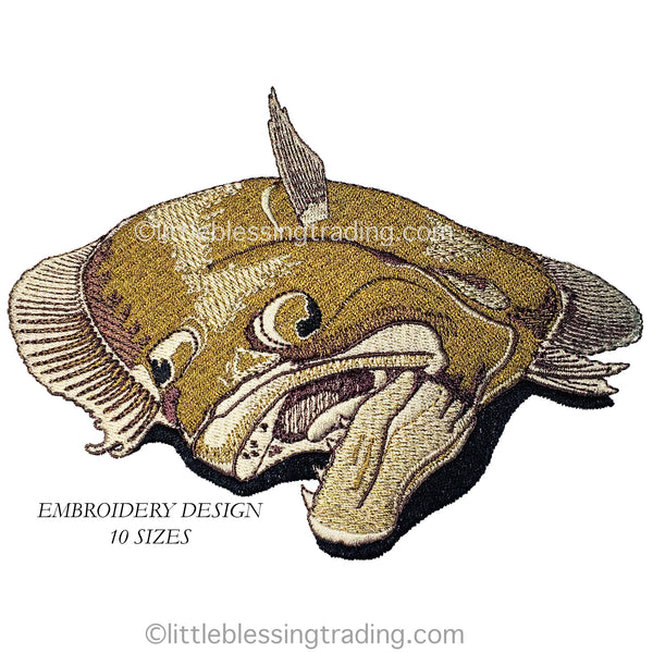 Flounder / Fluke Embroidery Design