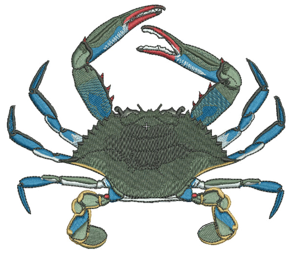 Blue Crab Embroidery Design