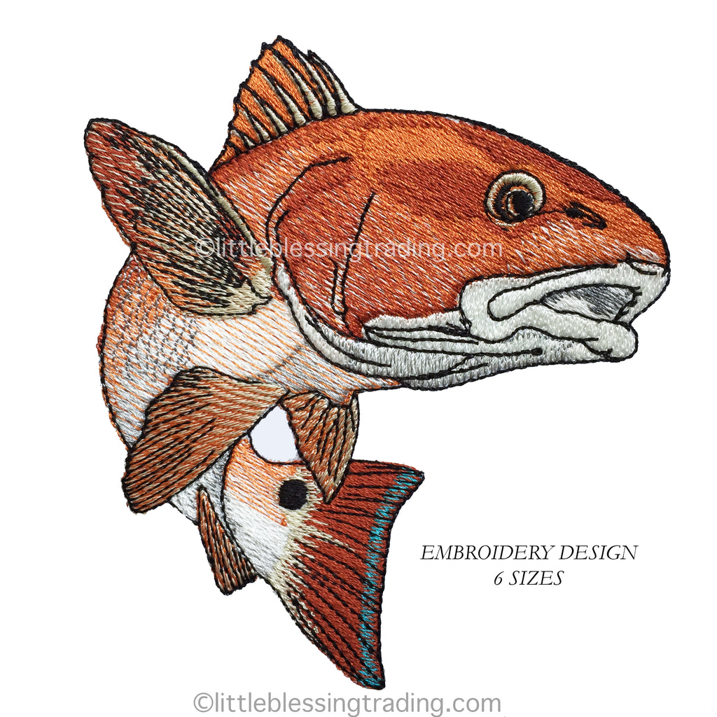 Redfish / Red Drum Embroidery Design